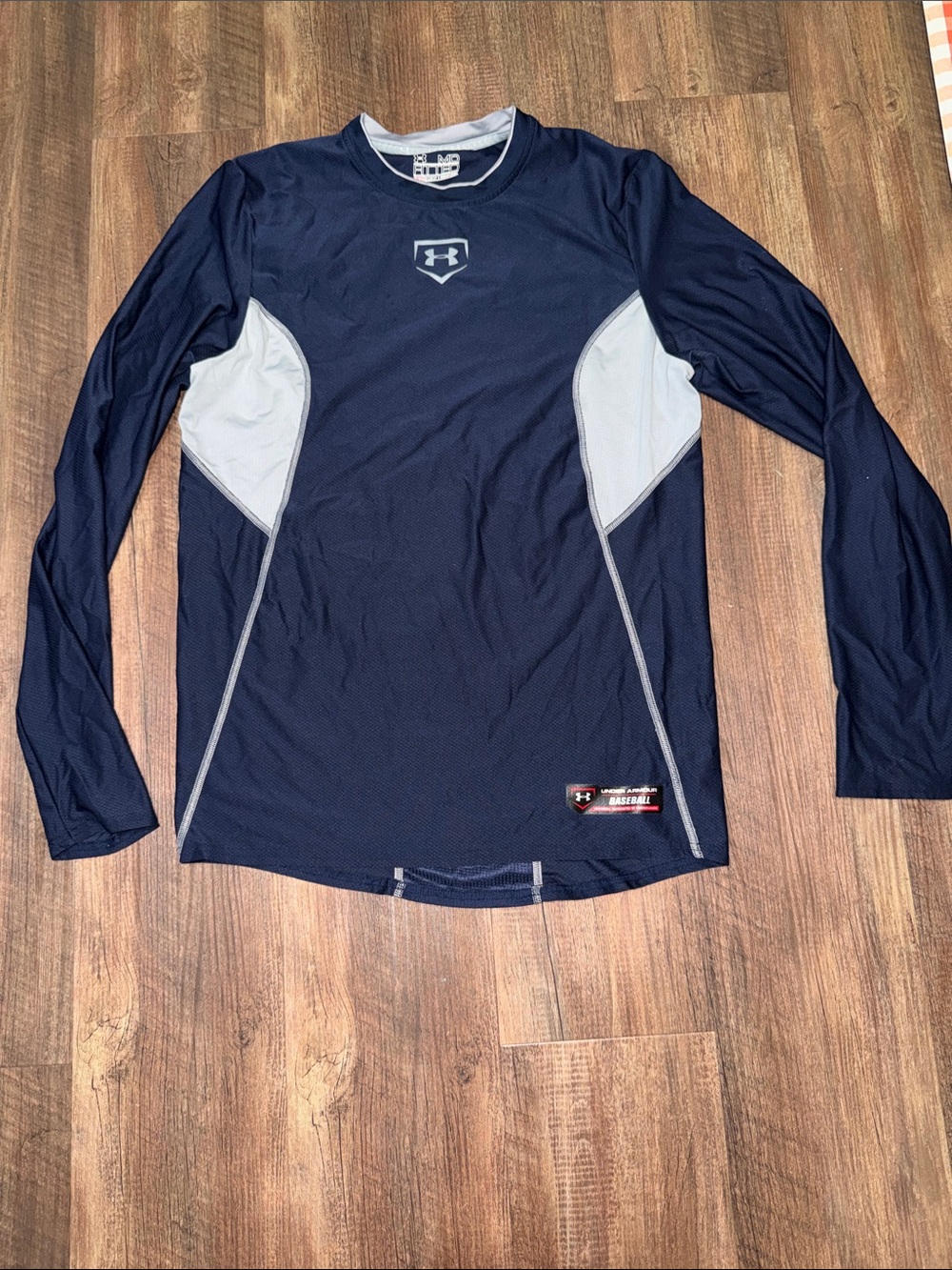Mens Under Armour Fitted Heat Gear Baseball Long Sleeve Shirt Size Medium